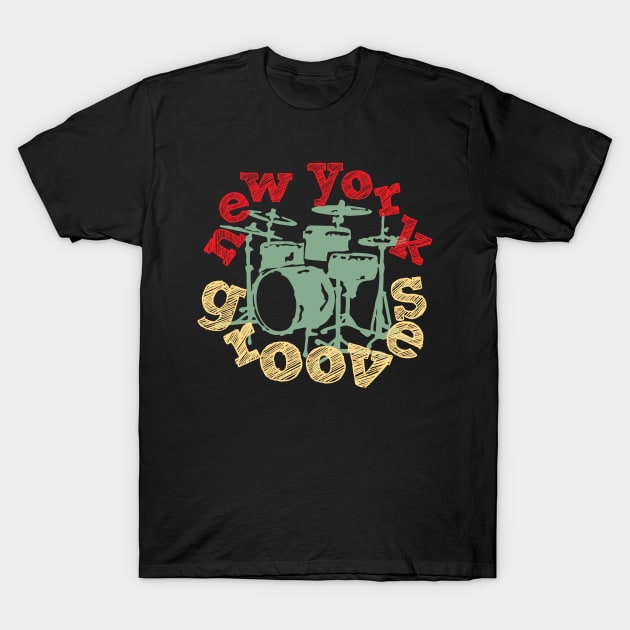 New York Grooves - Fancy Drums T-Shirt by jazzworldquest